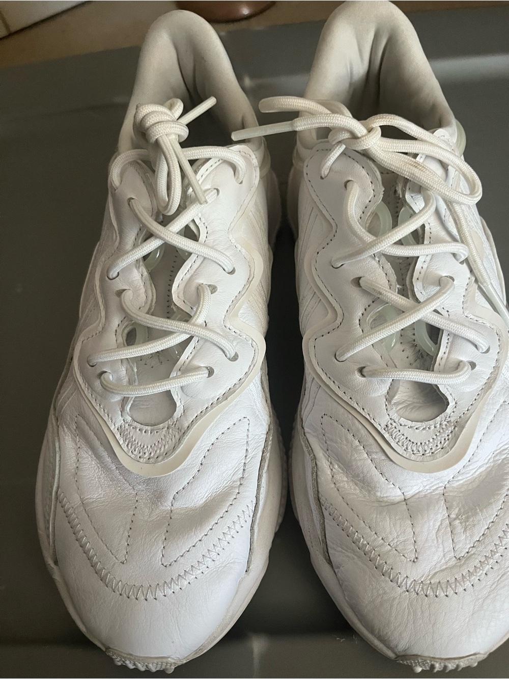 adidas All-White Athletic Sneakers